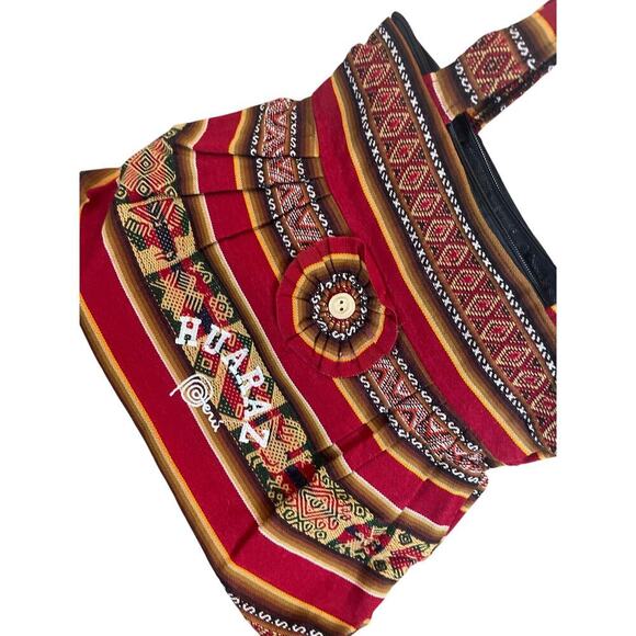 BOHEMIAN INKA TRIBAL SHOULDER BAG MULTICOLOR EMBROIDERED HANDMADE - Picture 4 of 12